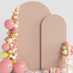 Wokceer Wedding Arch Backdrop Cover 7.2FT, 6FT Spandex Fitted Wedding Arch Stand Covers 2 Set Round Top Chiara Backdrop Stands Cover For Birthday Part