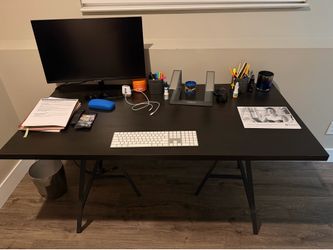 Large Black Desk / Art Table — 59” x 29”