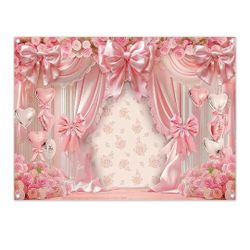 Pink Bow Photo Backdrop