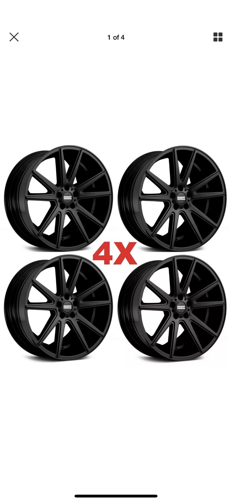 22 Black Wheels Rims Challenger Charger Magnum 300 OE Replicas