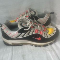 Nike Air Max 98 Chrome Yellow 2019 Size 10.5 Used Rare Authentic White Trainer