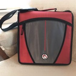 Red Case It Book Bag With Shoulder Strap