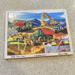 Melissa & Doug Construction Vehicles Wooden Jigsaw Puzzle 48-piece Toddler PreK Toy
