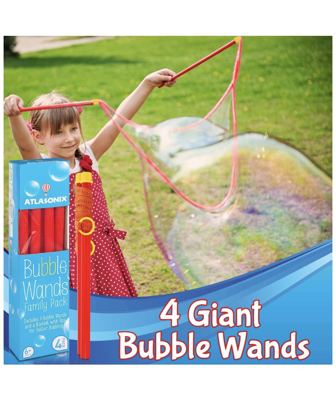 Big Bubble Wands for Giant Bubbles, 4 Big Wands