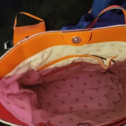 Tan And Orange GUESS Purse With Clutch