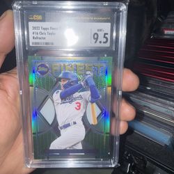 Chris Taylor 2022 Topps finest #16 refractor 9.5 cgs