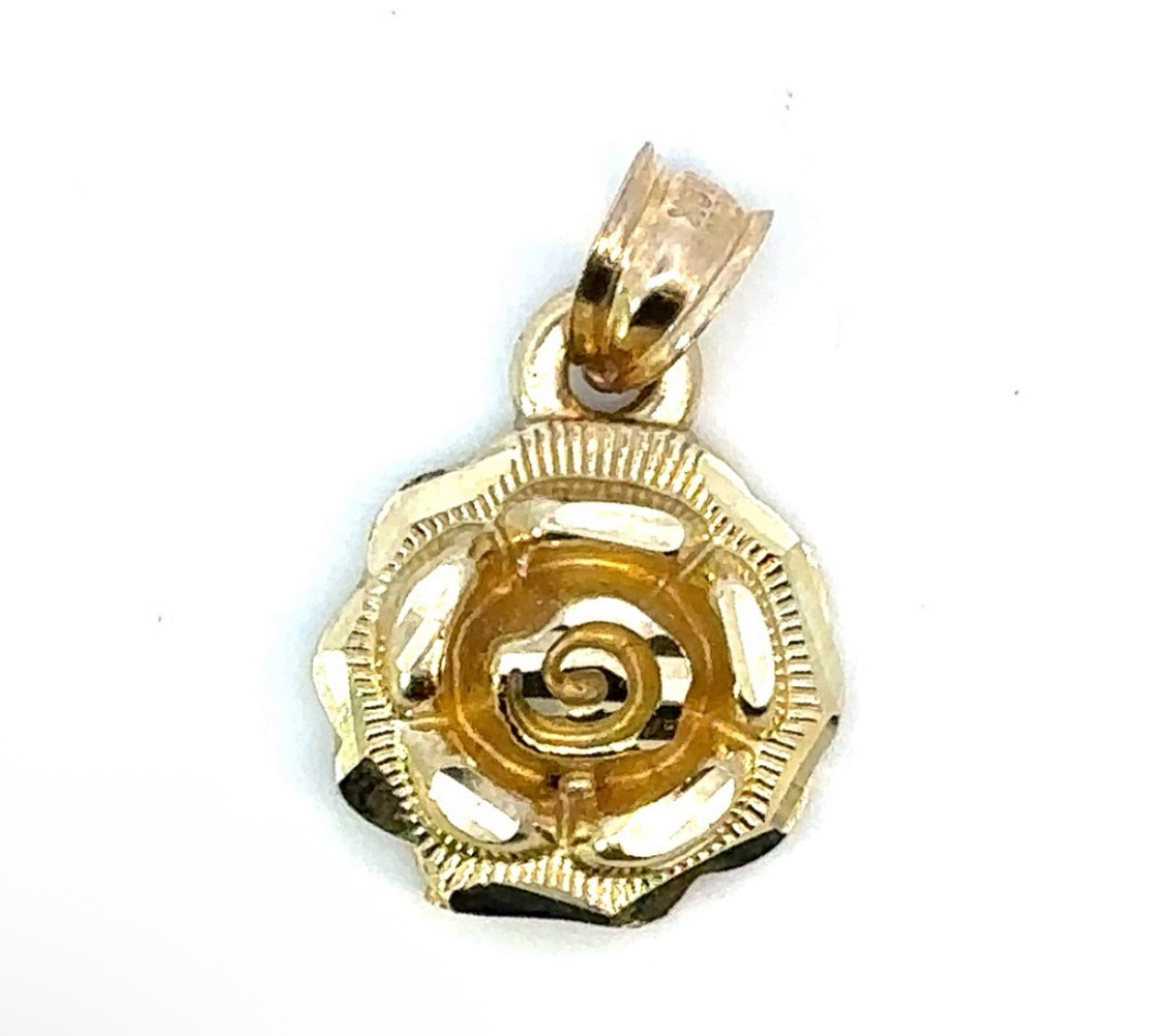 Woman’s Ladies 10k Yellow Gold Rose Charm Pendant For Necklace GP3096954