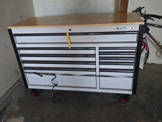 Husky toolbox  52” matte white carbon fiber