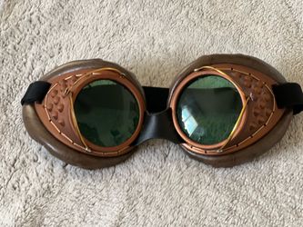 Steampunk Goggles with Green Lenses