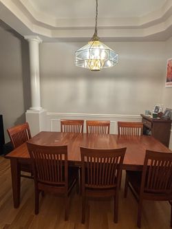 Solid wood Craftsman-style dining set