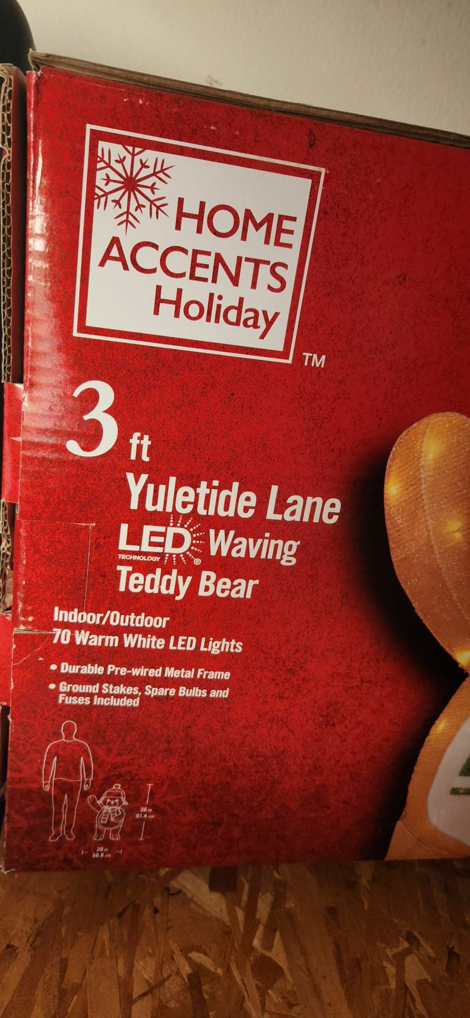 3ft Light Up Teddy Bear In Box