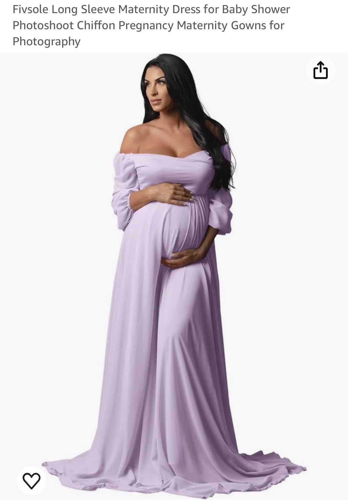 Lilac Off Shoulders Maternity Dress 