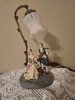 Vintage Victorian Couple 18" Lamp