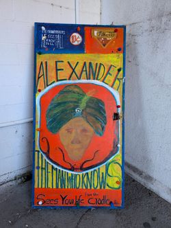 Vintage Hand Painted Fortune Teller Sign Alexander The Man Who Knows Carnival Art Decor