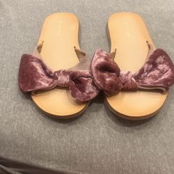 Women’s Flats With Pretty Pink Velvet Large Bow