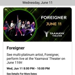 Tonight ! Section 400s - Foreigner! 150 For Pair