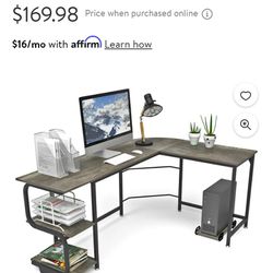 Teraves Modern L Shaped Desk with Shelves,54.21" Computer Desk/Gaming Desk for Home Office