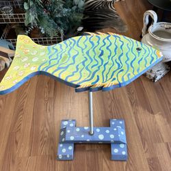 21” handmade hand painted fish table