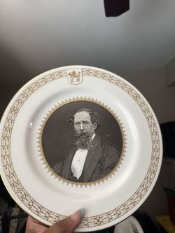 VINTAGE SPODE PORCELAIN COMMEMORATIVE PLATE "CHARLES DICKENS"