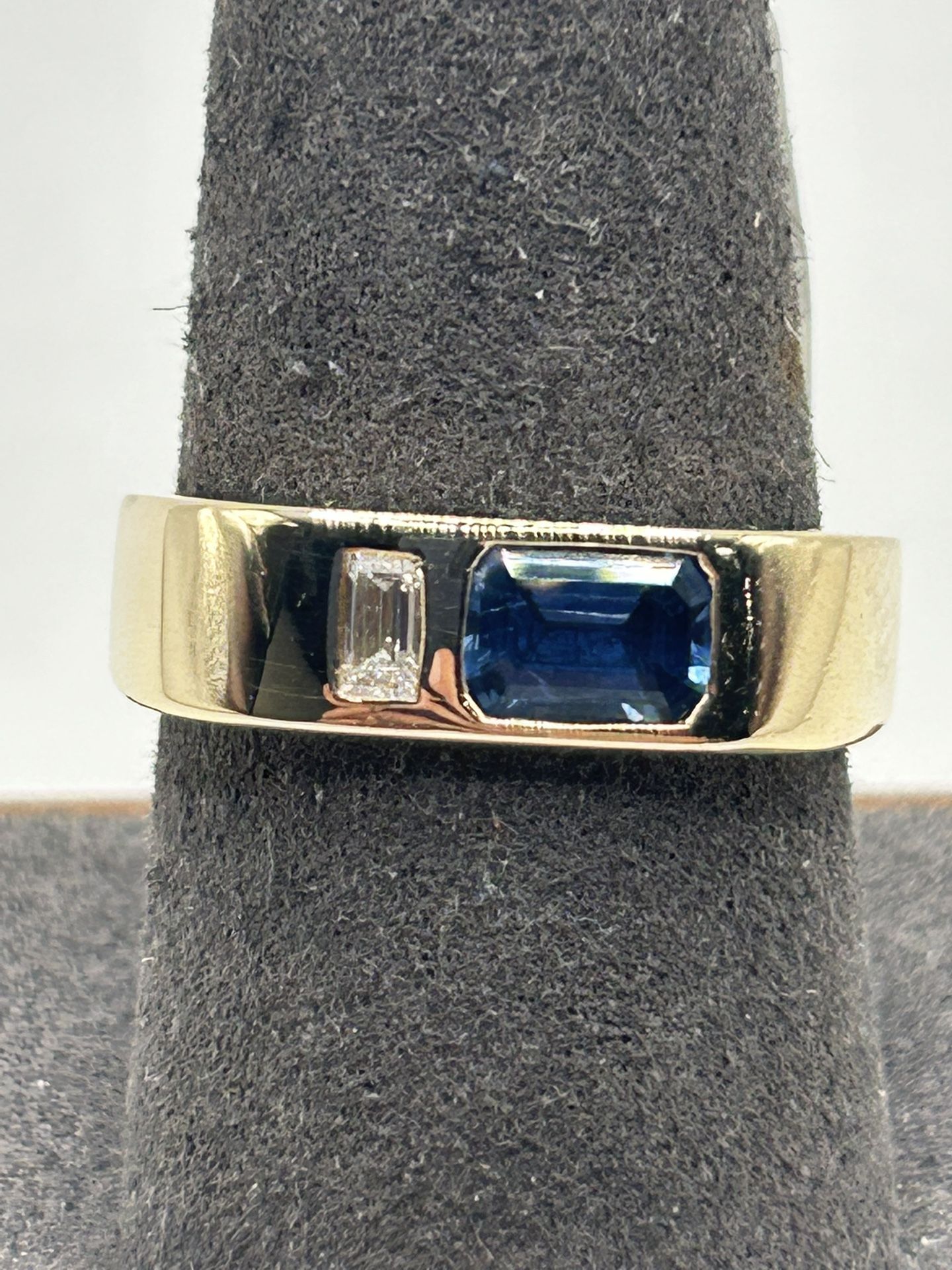 Men’s Sapphire And Diamond Band