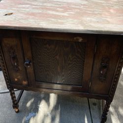 Antique Dark Walnut Cabinet 16 “depth 30” High 27 “ Wide 