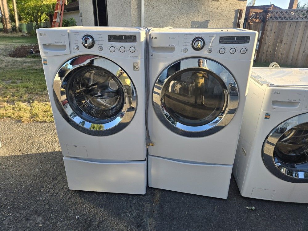 Lg Washer And Dryer Set Electric Large Capacity 30-day Warranty 