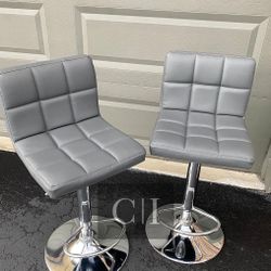 New 2 Gray Bar Stools 