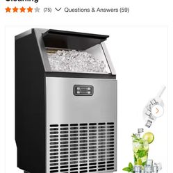 SIMZLIFE 17.6 in. 150 Ib./24H Full Size Cubes Freestanding Ice Maker in Stainless Steel, Ice Full Alert and Auto-Cleaning (75) V Questions & Answers (