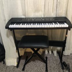 Piano Keyboard With Stand And Chair 