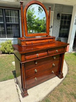 Cherry Traditional Contemporary 50″ Chest of Drawers with mirror