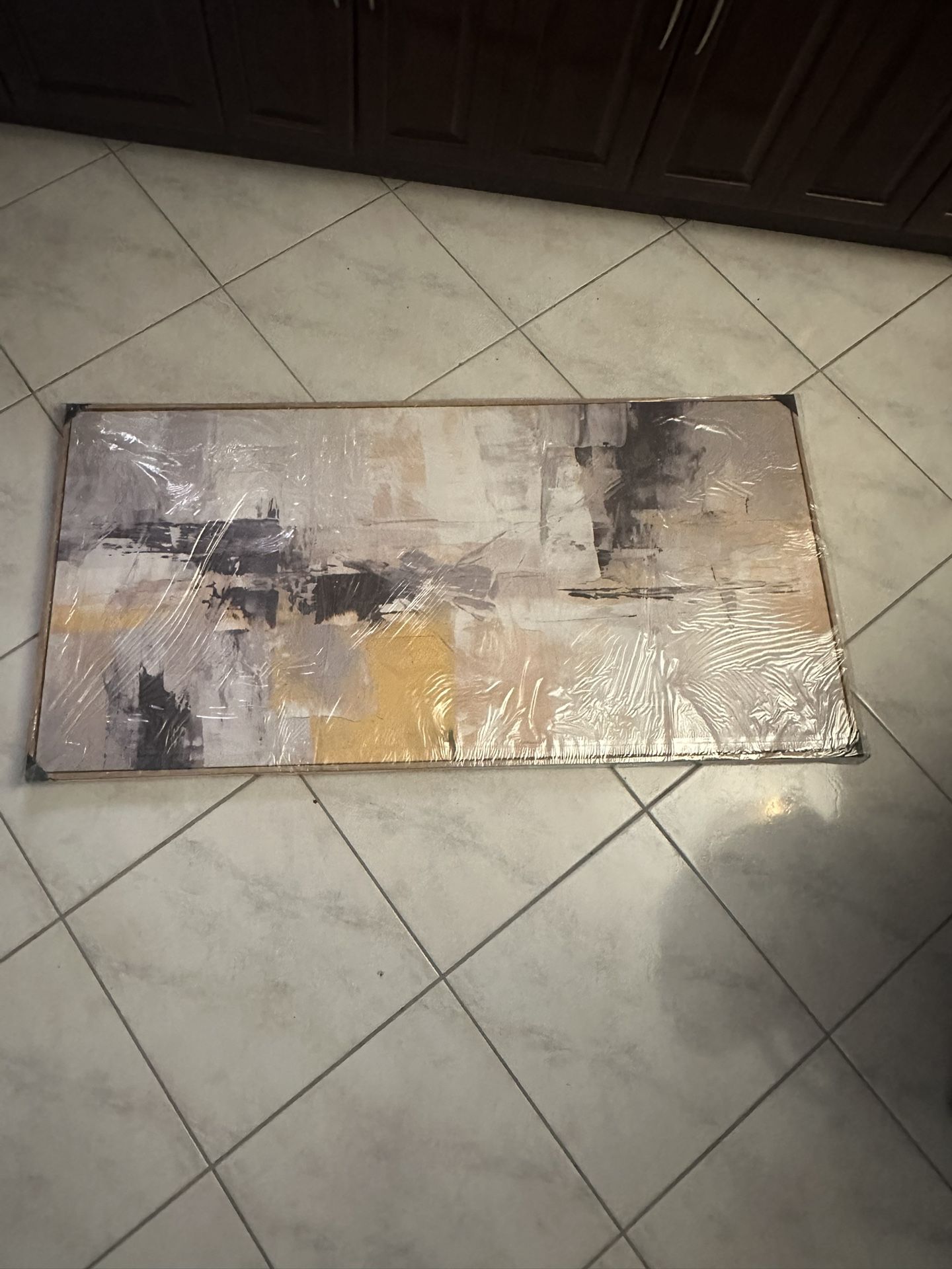 NEW Extra Large Black White and Gold Wall Art Abstract Oil Painting on Canvas Picture 58x29