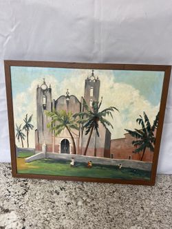 Painting Original With Signature 21”x17” Paint chipping out in some places and back is ripped off-see pictures attached