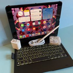 Apple IPad 9th Generation (10.2” Retina /Touch ID /IOS 26/ 2021 Model) 64GB with Pen, Keyboard  & Accessories