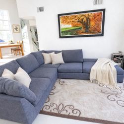 Modern Blue Sectional Sofa – Clean, Like New, Seats 5+ Delivery available 