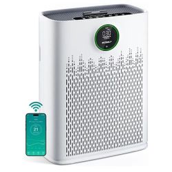 Smart Air Purifier for Home Large Rooms, with WiFi Control, Covers Up to 2400 Ft², Smart Mode, AQI Display, 22dB Sleep Mode & Aromatherapy with 2X-Pow