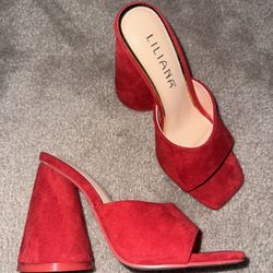 Red Platform Heels