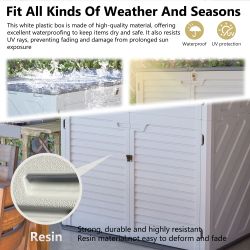 Rust Proof Resin Garden Equipment Storage - Weatherproof, Spacious, UV Resistant Material, Non-Partitioned