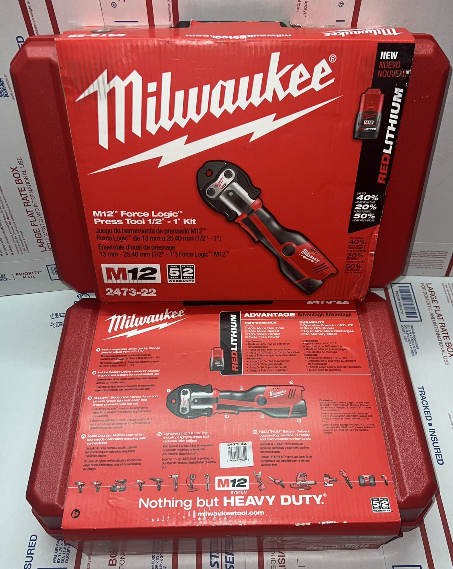 Milwaukee M12 Copper Press Tool Kit. Model #2473-22