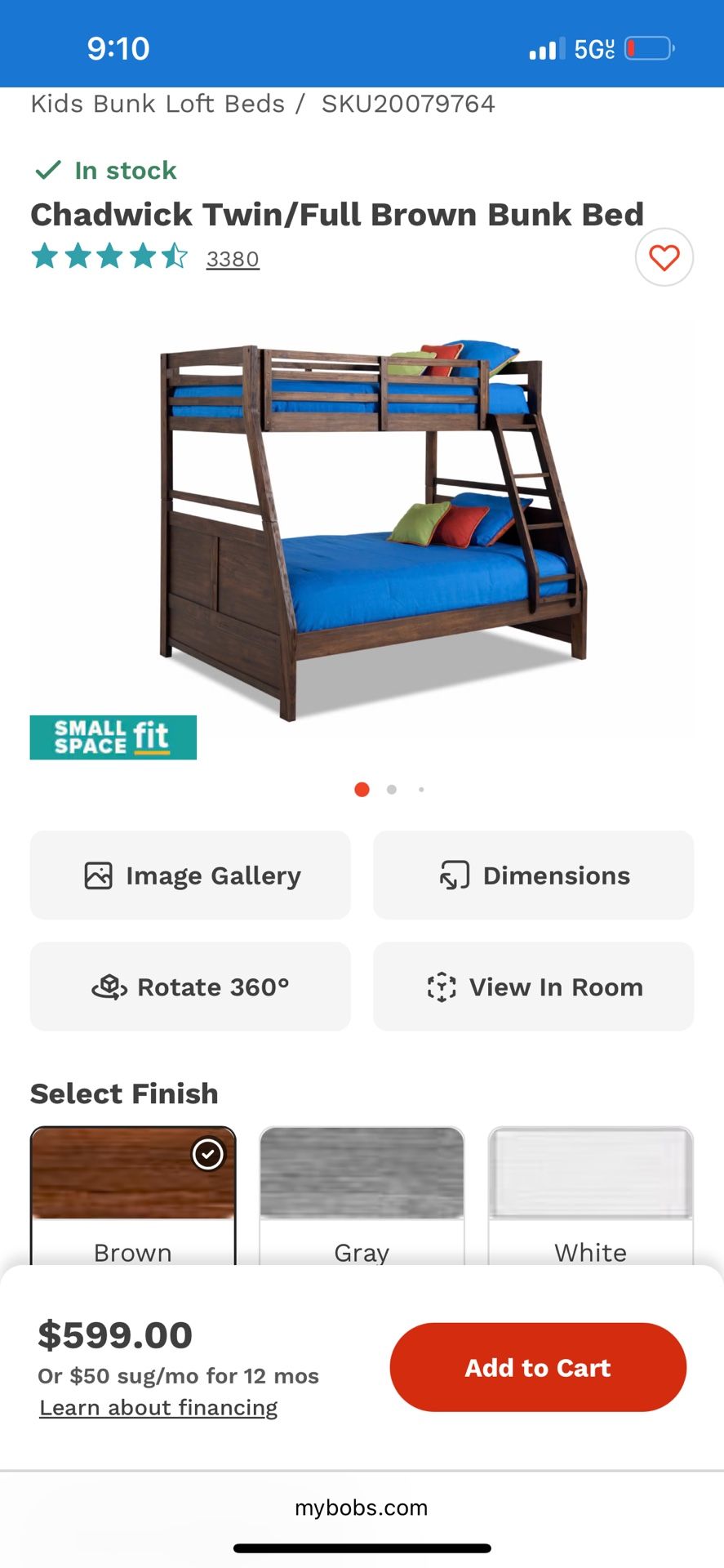Twin/Full Bunk Bed
