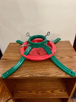 Vintage All Steel Christmas Tree Stand, Baked Enamel Finish - 4” Trunk
