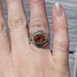 Orange Quartz Ring 