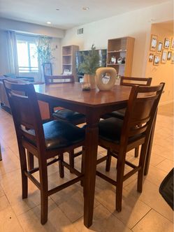 5-piece counter-height wood dining set