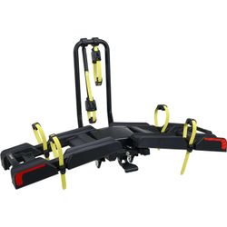 2 E-Bike Foldable Hitch Mount Rack for 2" Receiver SUV & Trucks, Up to 4'' Fat Tire, Lockable Hitch Racks for E-Bike with Ramp and Wheels
