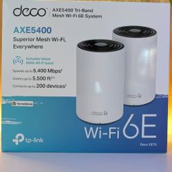 TP Link Deco AXE5400 Wi Fi 6E Mesh System 2 Pack
