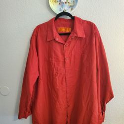 Red Long-sleeve Work Shirt Red Kap Durable Workwear Performance/Comfort. 3XL 