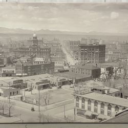 Vintage Aerial Canvas Print – Denver Late 1800s Historic Downtown