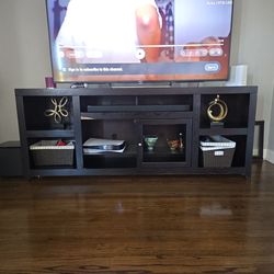 Black wood TV Media console