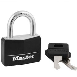 Master Lock - 40mm Keyed Padlock - Black - 2 Keys. BRAND NEW- Never Used 