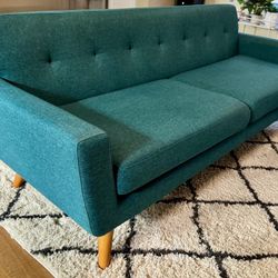 Teal midcentury modern couch