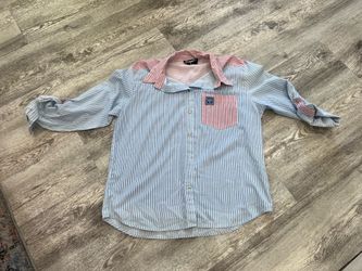 Vintage Rhymes Striped Button Down Shirt Size Large